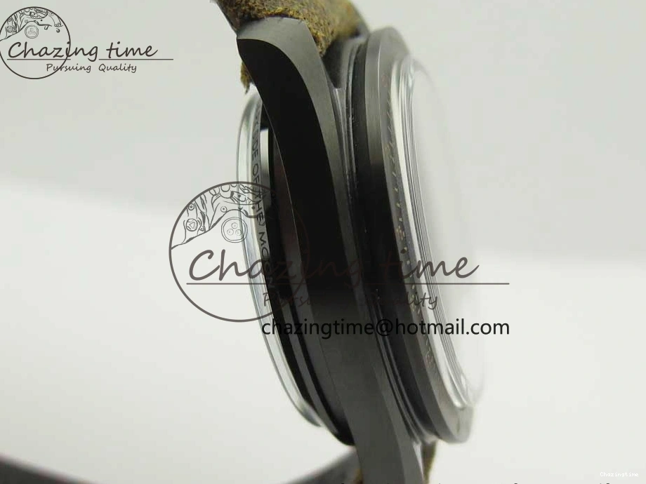 0118 SmoothTexture Speedmaster “Dark Side of The Moon” Real Ceramic OMF 1:1 Best Edition Vintage Black on Brown Leather Strap A 7975